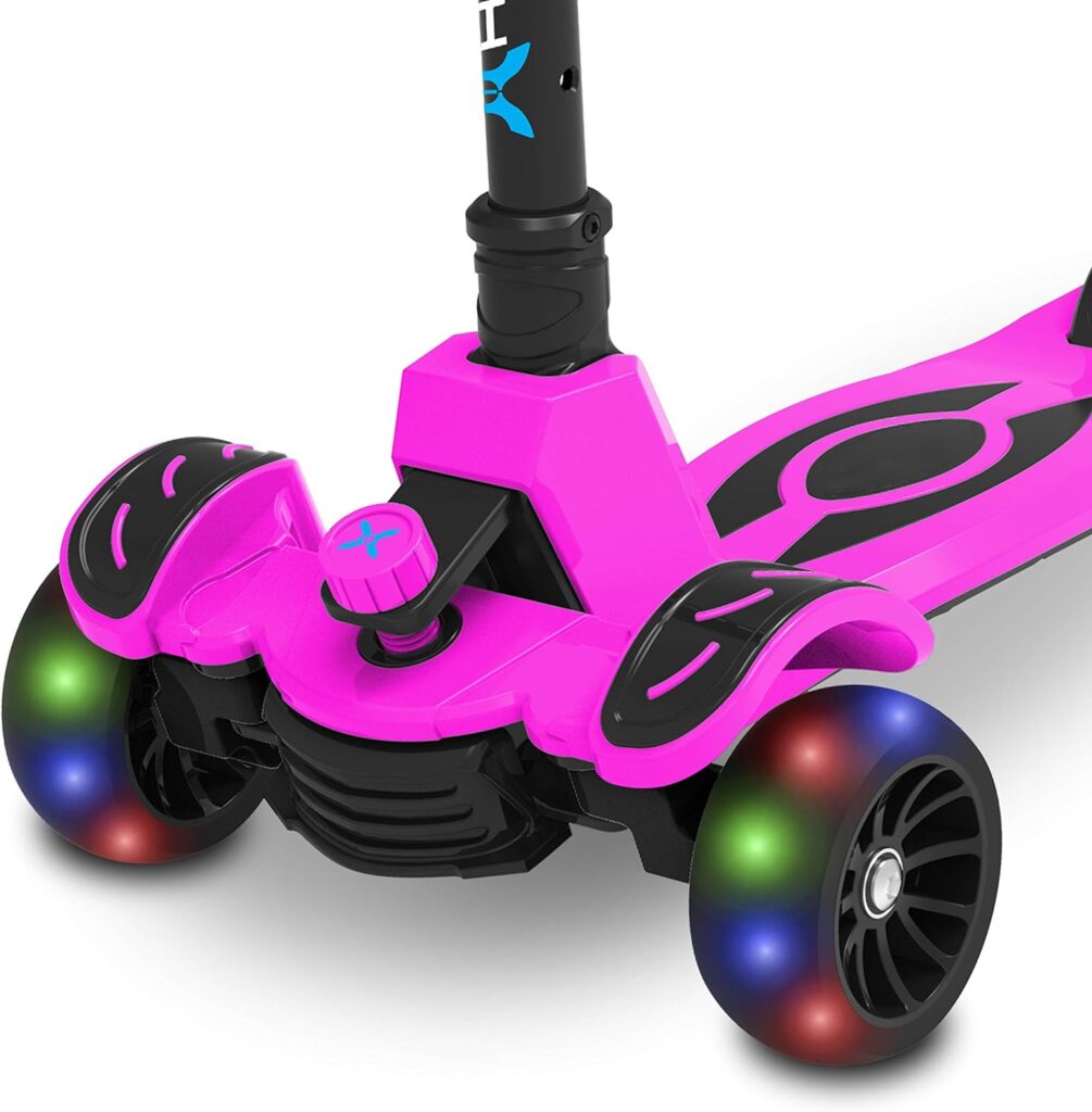 Hover-1 Vivid Folding Kick Scooter for Kids (5+ Year Old) | Features Lean-to-Turn Axle, Solid PU Tires  Slim-Design, 110 LB Max Load Capacity, Safe