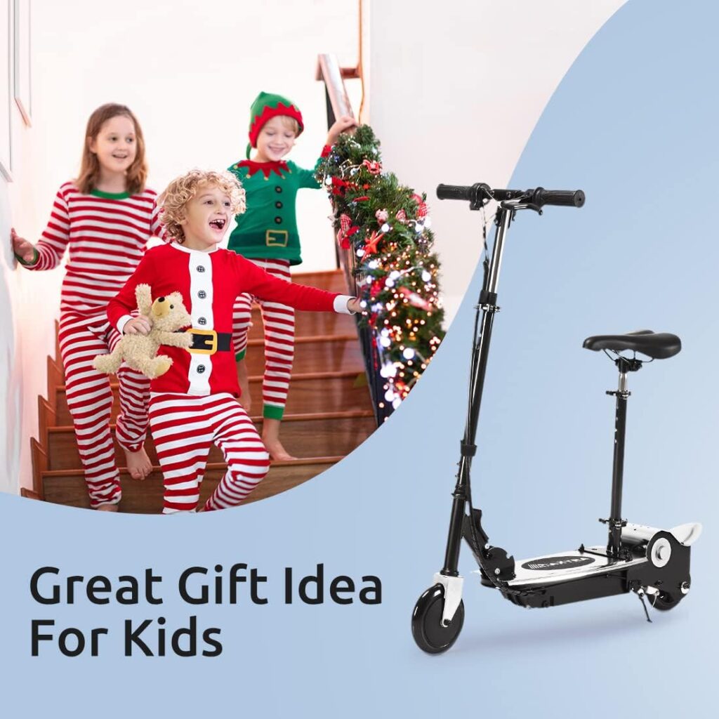 MAXTRA E120 Electric Scooter with Seat for Kids Ages 6-12, 60 Mins Long Battery Life, Removable Seat 2 Riding Styles, 155lbs Max Load