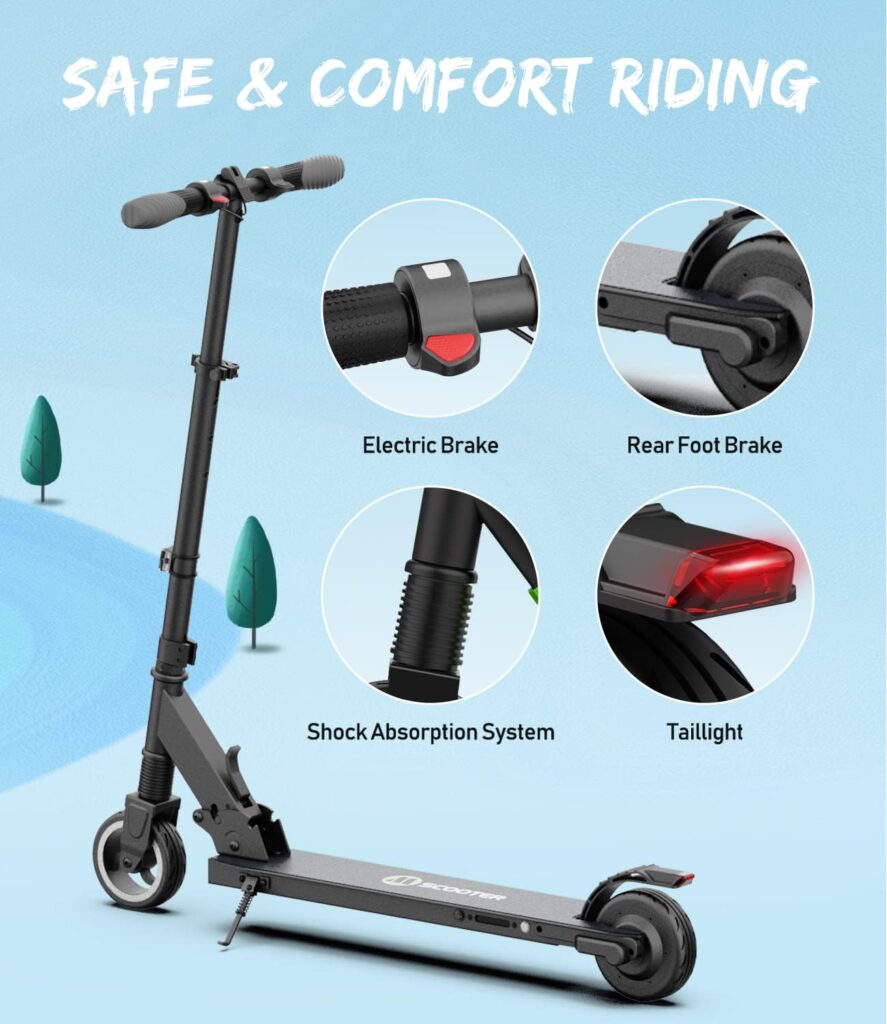 MEGAWHEELS Electric Scooter for Kids,7.5 Miles Range with 250W Motor,Top Speed 14MPH,Foldable E Scooter for Kids