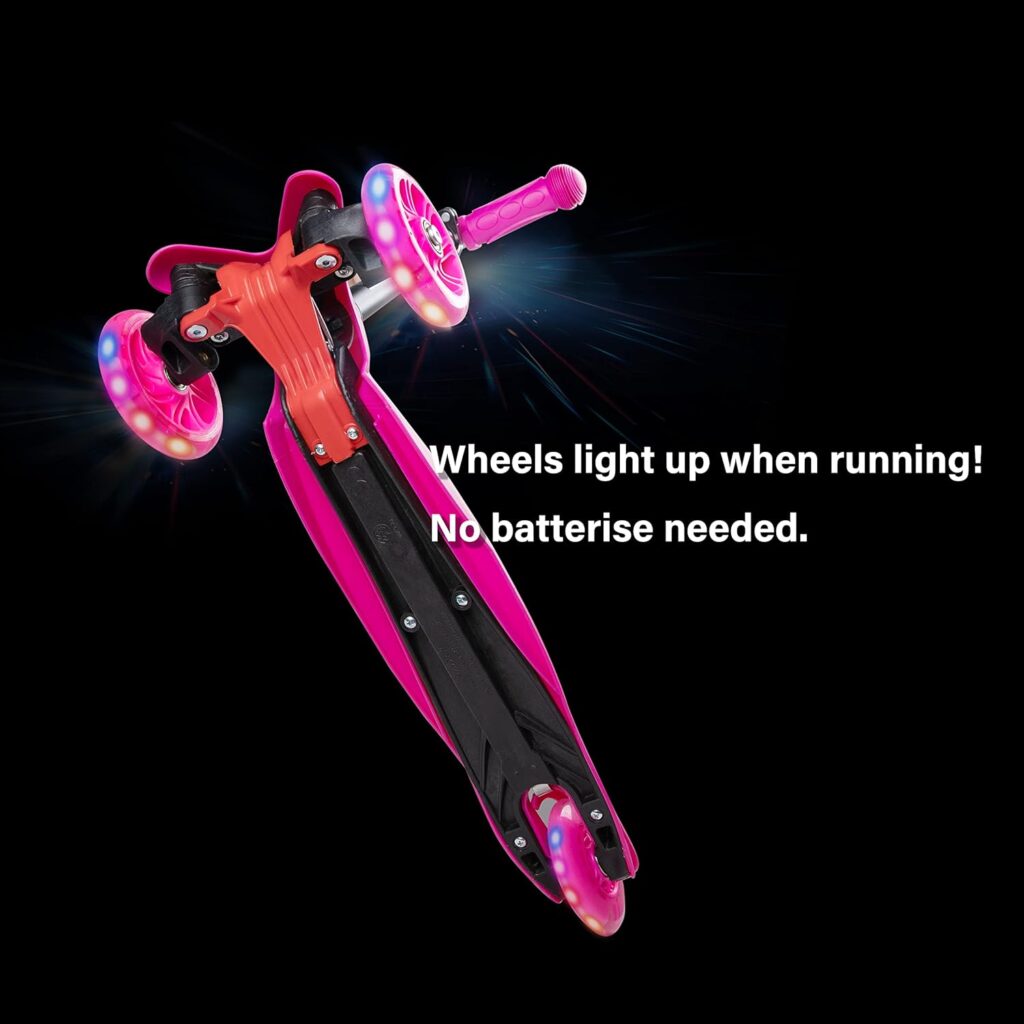 NDYKJPART Scooter for Kids, Adjustable Height, Light Up LED Wheels with Aluminum 3 Wheel Glider Scooter for Ages 2-5, Ideal Toddler Training for Ages 3-5 Boys and Girls