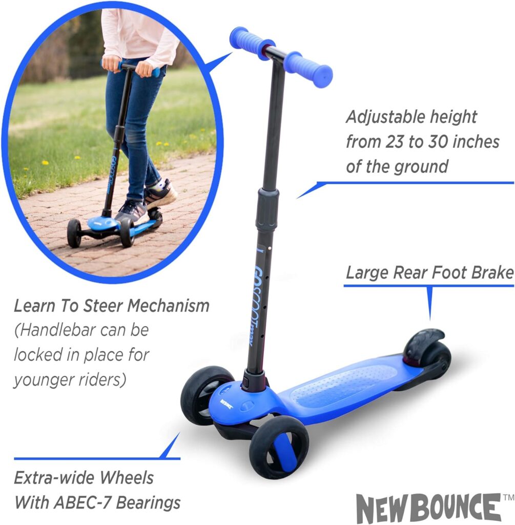 New-Bounce Scooters for Toddlers - 3 Wheel Scooter with Adjustable Handlebar - The GoScoot MAX is Perfect for Children and Toddlers, Girls and Boys Ages 2-6