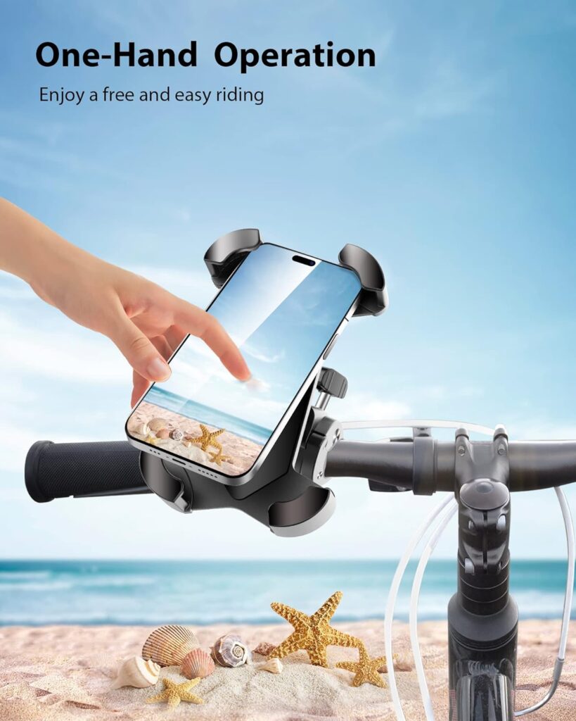 ORIbox Bike Phone Mount, Motorcycle Handlebar Mount, 360° Rotation Silicone Bicycle Phone Holder, Compatible with iPhone 13/12/11 Pro Max XS Max XR X 8 7 6S Plus SE 2022 12 mini,Samsung Galaxy