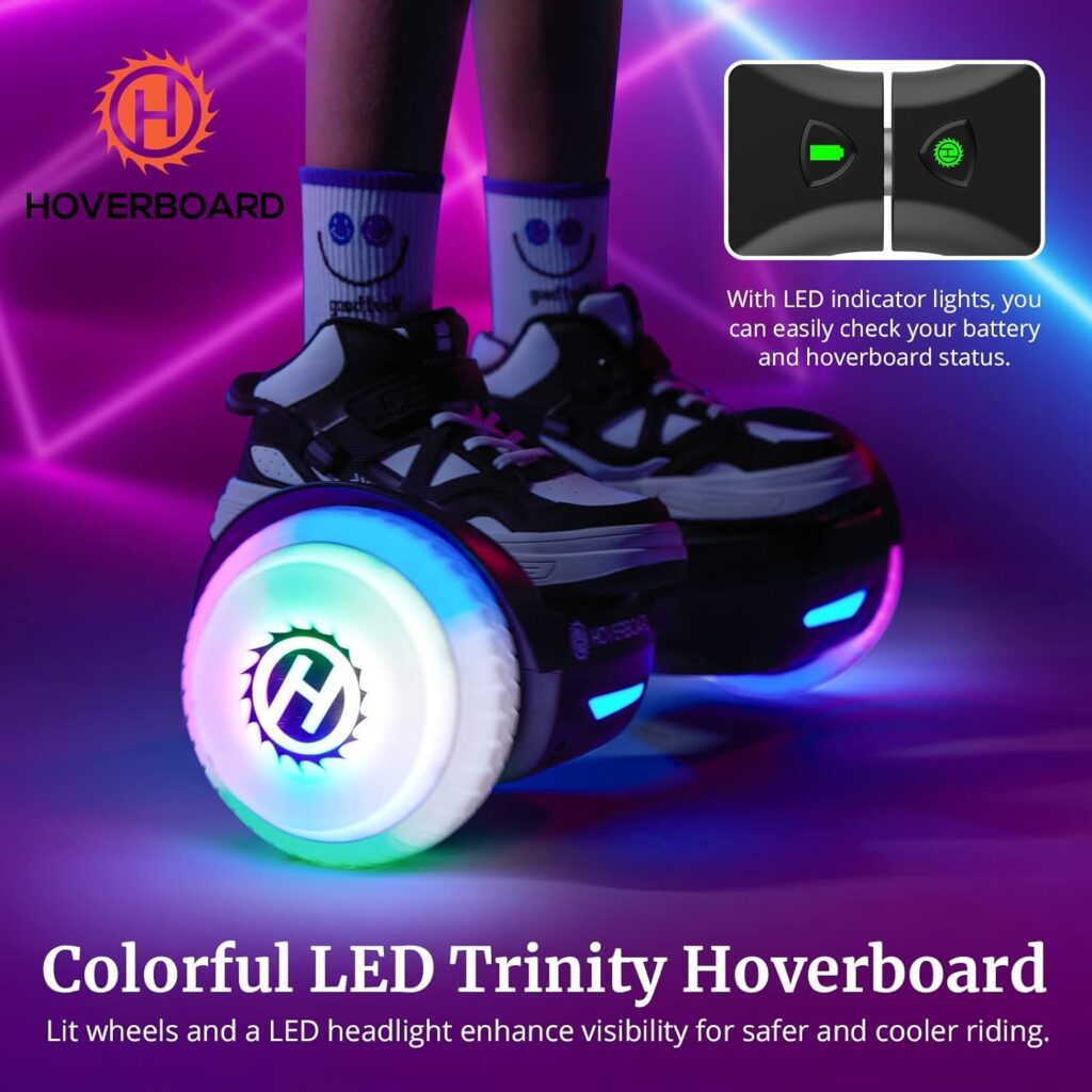 Pilot Hoverboard for Kids Ages 6-12, Hover Board with Music Speaker  LED Wheel Lights, All Terrain Hoverboard Gift for Boys Girls Teenagers, Self Balancing Scoters with Safety UL2272 Certification