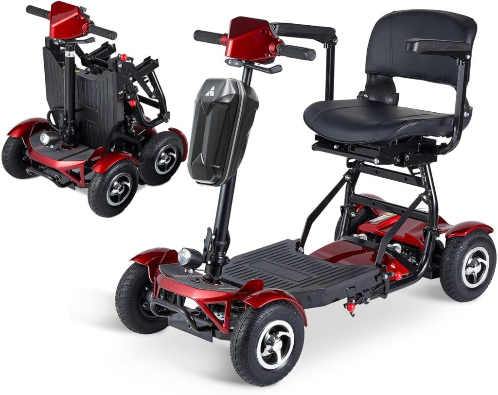 Rubicon FX6 - All Terrain 4 Wheel Foldable Mobility Scooters for Adults and Seniors - Lithium Battery 15 Mile Long Range (Model1)