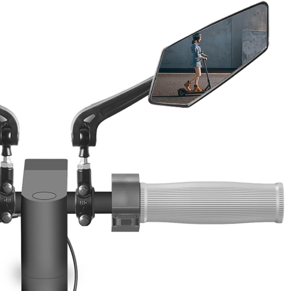 Scooter Mirror Handlebar Mount, 1 Pair Safe Rearview Mirror, for kick scooter,E-Bike,Bicycle