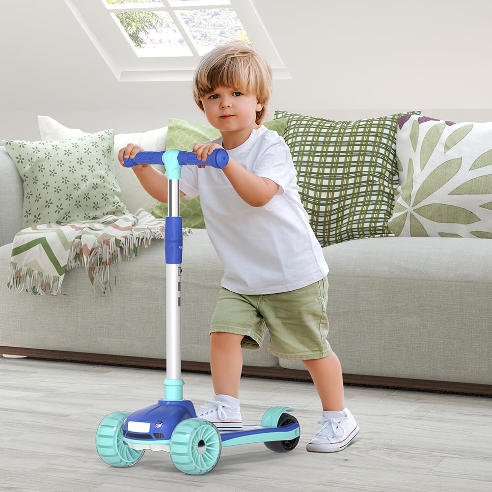 SLIDBEAT Kick Scooter - Toddler Scooter for Kids - 3 Wheels with Removable Seat Folding