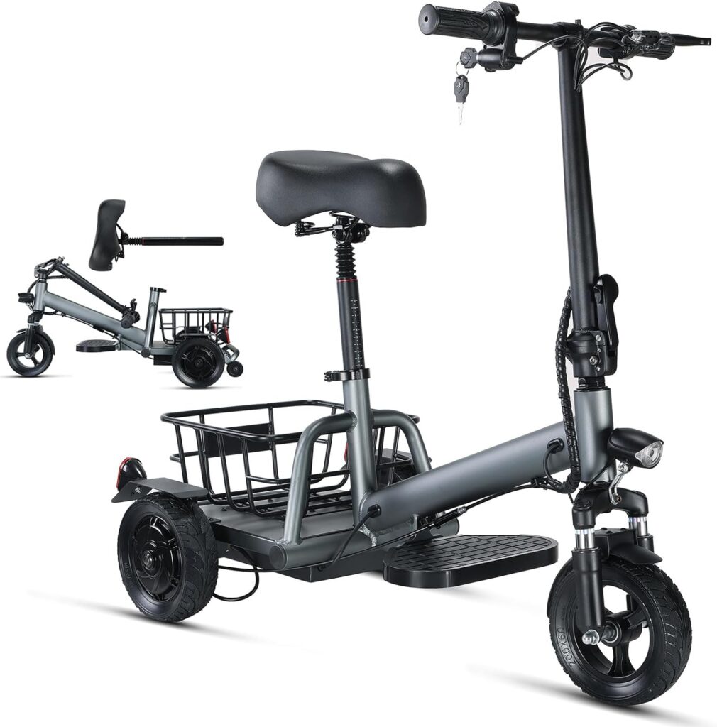 Tripaide 20KM Long Rang - 3 Wheel Mobility Scooters Weight 46lbs, 9.3mph Foldable Motorized Mobility Scooters for Adults, Power Scooters for Seniors Support 280lbs