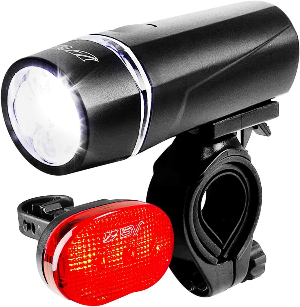 BV Bike Lights, Super Bright with 5 LED Bike Headlight  3 LED Rear, Bike Lights for Night Riding with Quick-Release, Waterproof Bicycle Light Set, Bike Accessories, Bicycle Accessories, Flashlight