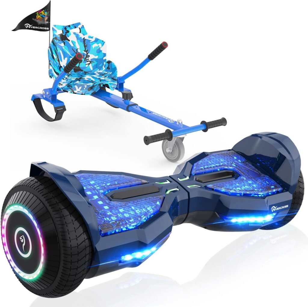 EVERCROSS Hoverboard, 6.5 Hover Board with Seat Attachment, Self Balancing Scooter with APP, Bluetooth Hoverboards for Kids  Adults