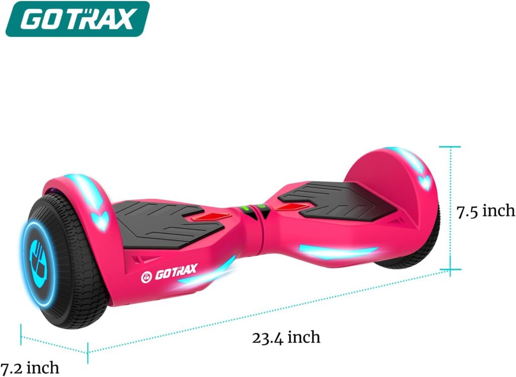 Gotrax NOVA Series Hoverboard. 6.5 LED Solid/Offroad Tires, Max 4.3/5 Miles Range. 6.2mph Power by Dual 200W Motor, UL2272 Certified and 65.52Wh/93.6Wh Battery Self Balancing Scooter for 44-176lbs