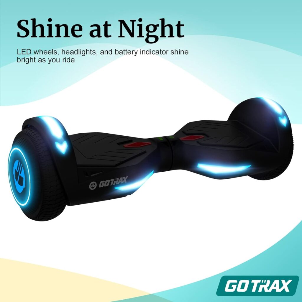 Gotrax NOVA Series Hoverboard. 6.5 LED Solid/Offroad Tires, Max 4.3/5 Miles Range. 6.2mph Power by Dual 200W Motor, UL2272 Certified and 65.52Wh/93.6Wh Battery Self Balancing Scooter for 44-176lbs