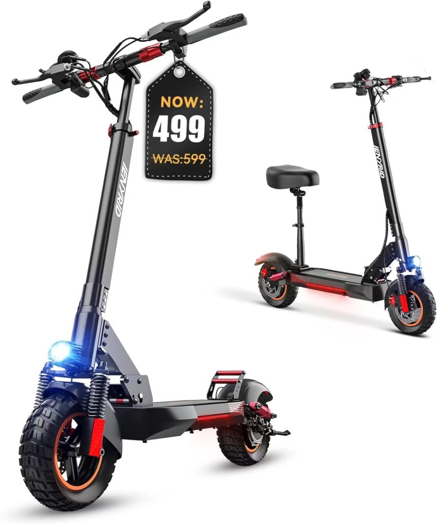 iENYRID Electric Scooter for Adults, Electric Scooter with Seat, 10 Pneumatic Tires, 28 Mph Max Speed  31 Miles Max Range(iE-M4)