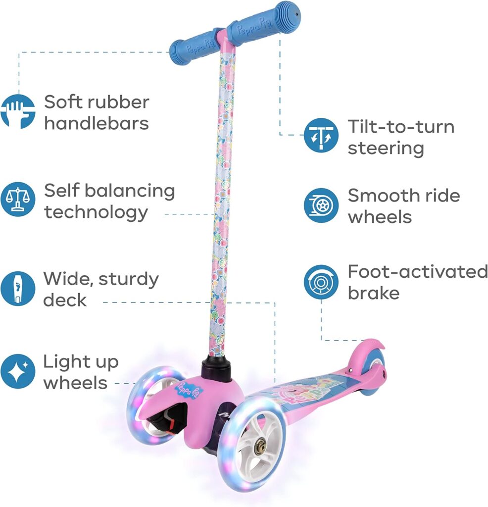 Scooter for Kids Ages 3-5 - Extra Wide Deck  Light Up Wheels, Self Balancing Kids Toys for Boys  Girls, Choose Your Favorite Character