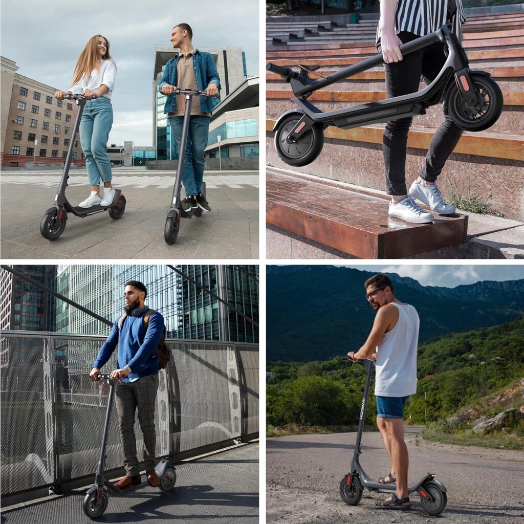 Smart Electric Scooter - Max 15.5/18.6mile Range, 9 Pneumatic Tire, 15.5mph Power by 250W/350W Moter, 220/250/265lbs, APP Digital Display and Cruise Control Foldable Escooter for Adult - A6003