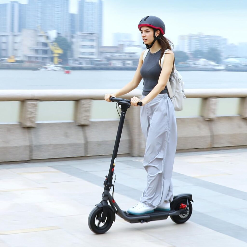 TST Electric Scooter, Up to 20/30 Miles Range Electric Scooter Adults, 15 Mph Folding Commute with 10 Solid Tires, Dual Braking System and App Control