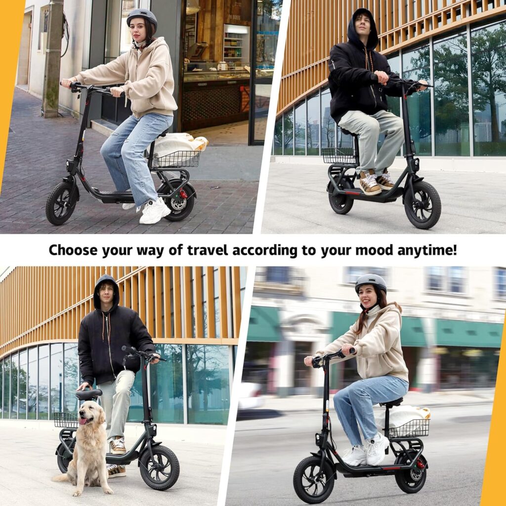 TST Electric Scooter, Up to 20/30 Miles Range Electric Scooter Adults, 15 Mph Folding Commute with 10 Solid Tires, Dual Braking System and App Control