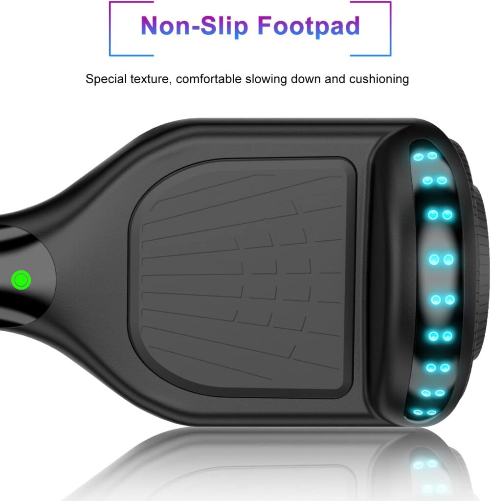 SISIGAD Hoverboard, with Bluetooth and Colorful Lights Self Balancing Scooter