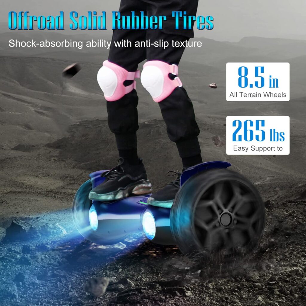 UNI-SUN All Terrain Hoverboard, 8.5 Offroad Hoverboard, Hoverboard with Lights and Bluetooth for Adults and Teens, Off Road Hoverboard Gifts