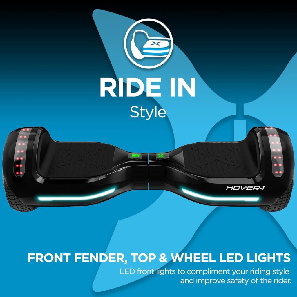 Hover-1 Origin Electric Hoverboard | 7MPH Top Speed, 6 Mile Range, 5HR Full-Charge, Built-In Bluetooth Speaker, Rider Modes: Beginner to Expert