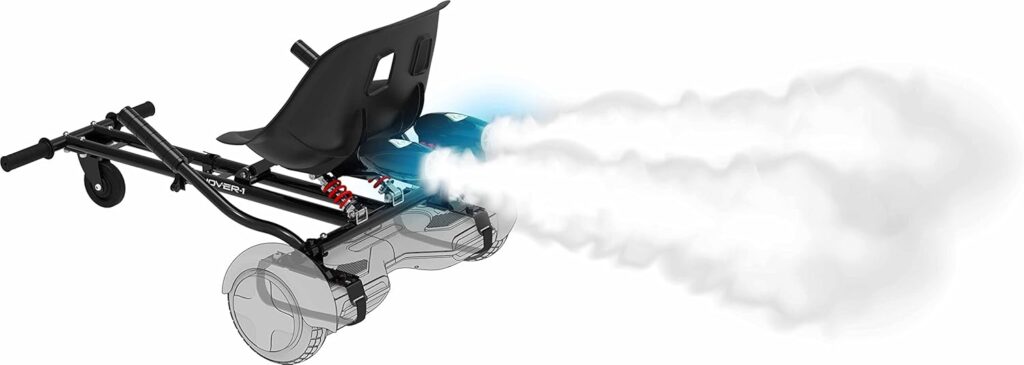Hover-1 Raptor-1 Buggy Hoverboard Attachment | Turbo LED Lights, Compatible with All 6.5  8 Hoverboards, Hand-Operated Rear Wheel Control, Adjustable Frame, Easy Install Hoverboard Go Kart
