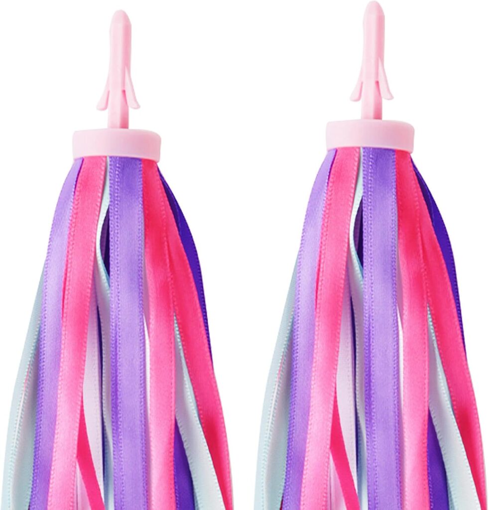 1 Pair (2pcs) Kids Bike Streamers, Bicycle Tassel Ribbon Scooter Handlebar Decorations, Colorful Balance Bikes Accessories for Girls Boys