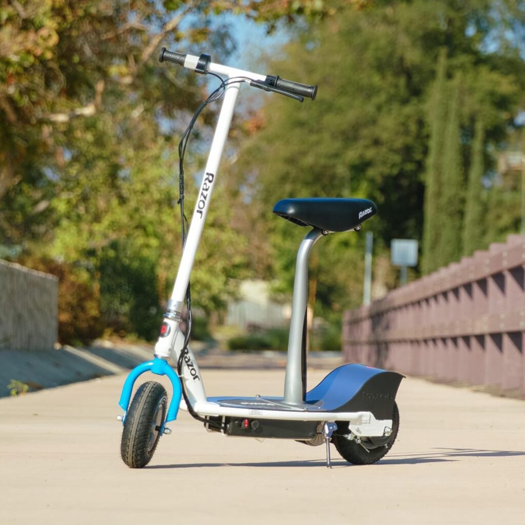 Razor E300S Seated Electric Scooter for Ages 13+, lb Max Weight – 250W Motor, Up to Mph, 40-Min Ride Time, Twist-Grip Throttle, 9” Pneumatic Tires, Removable Padded Seat Razor E300S Seated Electric Scooter for Ages 13+, lb Max Weight – 250W Motor, Up to Mph, 40-Min Ride Time, Twist-Grip Throttle, 9” Pneumatic Tires, Removable Padded Seat