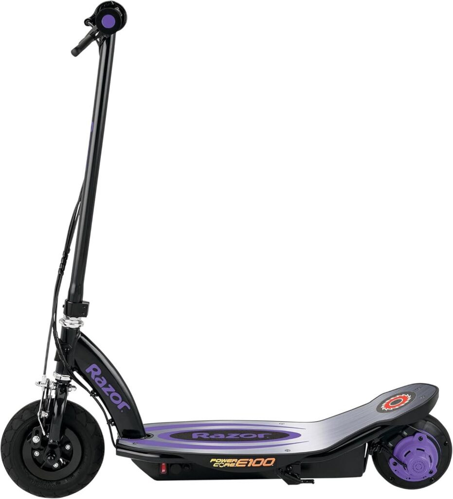 Razor Power Core E100 Electric Scooter - 100w Hub Motor, Air-Filled Tire, Up to mph and min Ride Time, for Kids Ages and Up