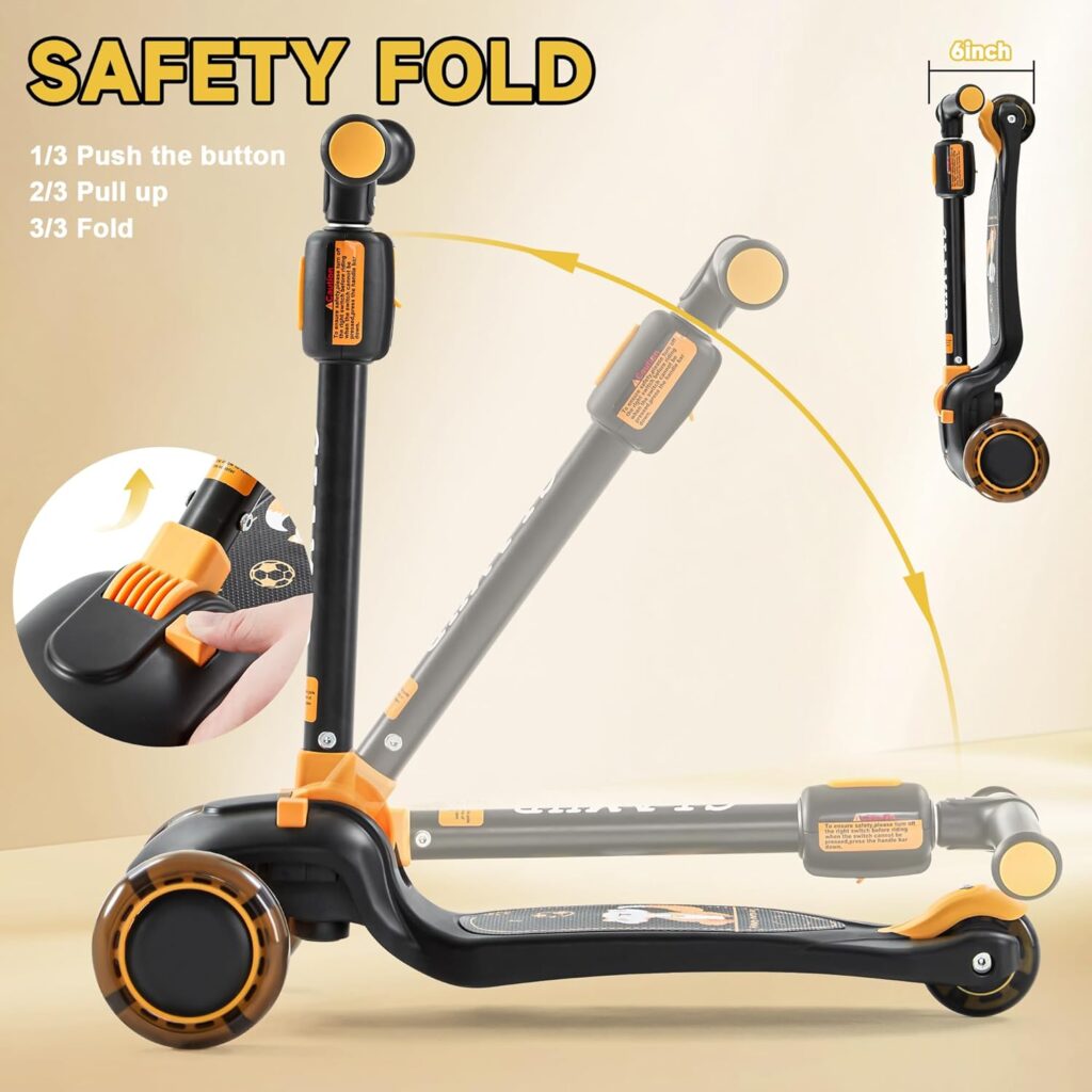 GLAMUP Kids Scooter, Wheel Scooter for Kids Ages 3-12, Adjustable Handlebar, Lean-to-Steer, Foldable Kick Scooter for Boys and Girls GLAMUP Kids Scooter, Wheel Scooter for Kids Ages 3-12, Adjustable Handlebar, Lean-to-Steer, Foldable Kick Scooter for Boys and Girls