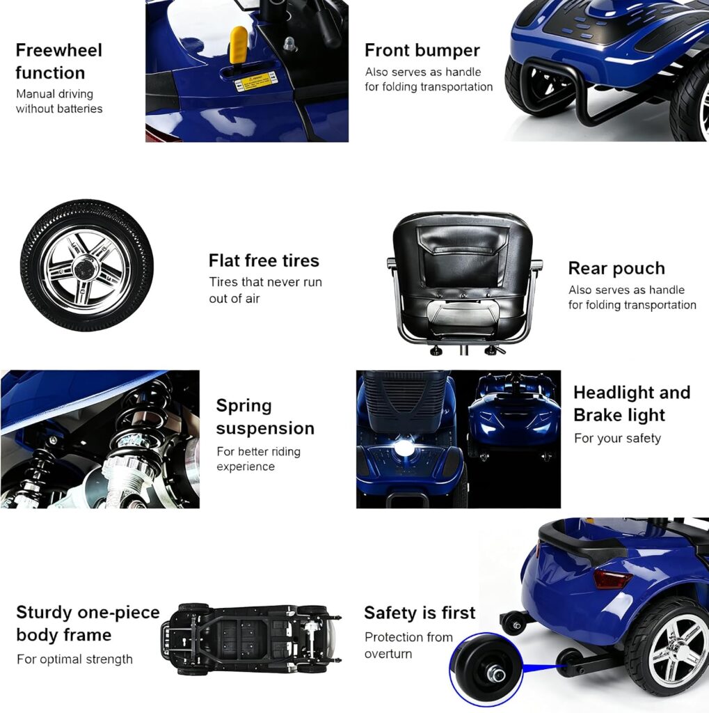 Heavy Duty Wheel Mobility Scooters for Seniors Adults, 350-400 lbs Capacity, 350W All Terrain Fast Mobility Scooter with 20A Long Range Battery and Two Baskets (05 Heavy Duty Blue) Heavy Duty Wheel Mobility Scooters for Seniors Adults, 350-400 lbs Capacity, 350W All Terrain Fast Mobility Scooter with 20A Long Range Battery and Two Baskets (05 Heavy Duty Blue)