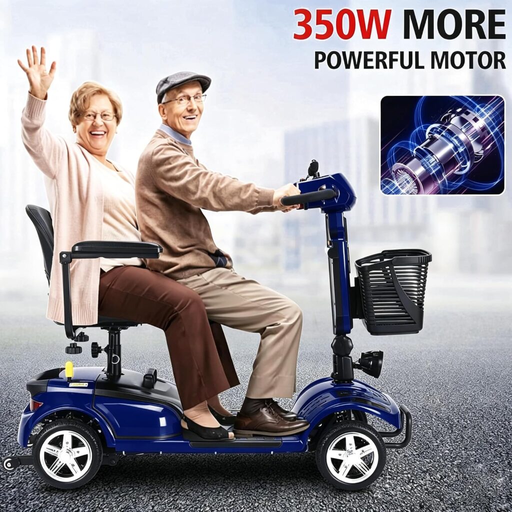 Heavy Duty Wheel Mobility Scooters for Seniors Adults, 350-400 lbs Capacity, 350W All Terrain Fast Mobility Scooter with 20A Long Range Battery and Two Baskets (05 Heavy Duty Blue) Heavy Duty Wheel Mobility Scooters for Seniors Adults, 350-400 lbs Capacity, 350W All Terrain Fast Mobility Scooter with 20A Long Range Battery and Two Baskets (05 Heavy Duty Blue)