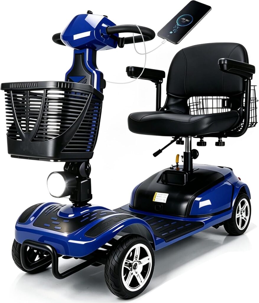 Heavy Duty Wheel Mobility Scooters for Seniors Adults, 350-400 lbs Capacity, 350W All Terrain Fast Mobility Scooter with 20A Long Range Battery and Two Baskets (05 Heavy Duty Blue) Heavy Duty Wheel Mobility Scooters for Seniors Adults, 350-400 lbs Capacity, 350W All Terrain Fast Mobility Scooter with 20A Long Range Battery and Two Baskets (05 Heavy Duty Blue)