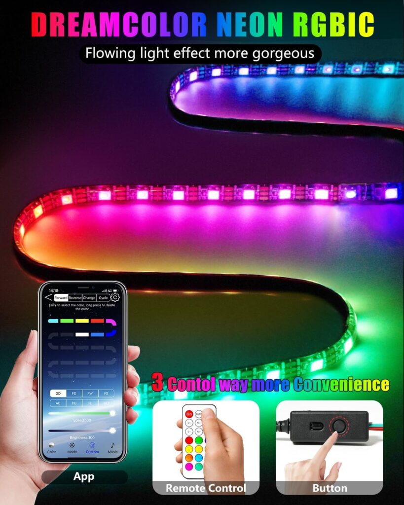 Keiurot Scooter LED Light Strips for Night Riding 5V High Bright Skateboard Lights APP Control RGBIC Waterproof Electric Scooter Accessories in 1 Keiurot Scooter LED Light Strips for Night Riding 5V High Bright Skateboard Lights APP Control RGBIC Waterproof Electric Scooter Accessories in 1